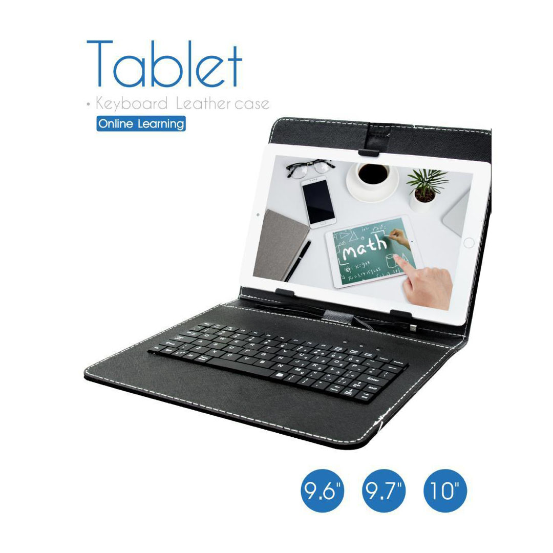 Bluetooth Keyboard with PU Leather Cover for 9.6-10 Inches Tablets